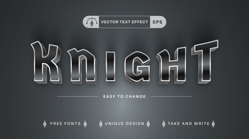 Knight editable text effect vector