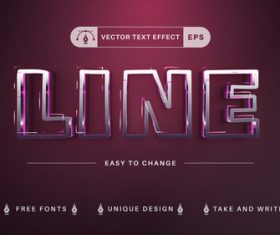 Line editable text effect vector