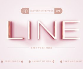 Line font vector text effect
