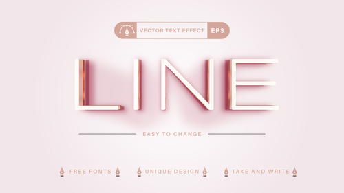 Line font vector text effect