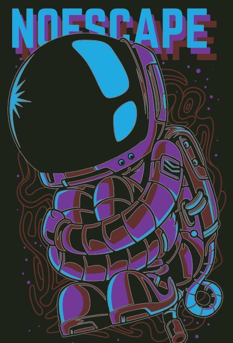 Lonely astronaut cartoon background vector