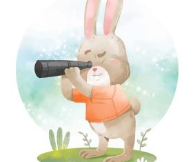 Looking into the distance watercolor illustrations vector