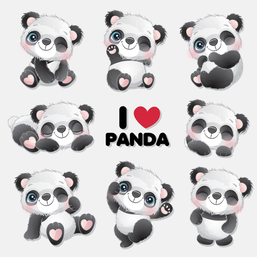 Naughty cute panda cartoon vector