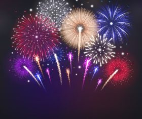 New Year fireworks celebration vector