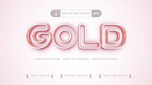 Openwork font vector text effect