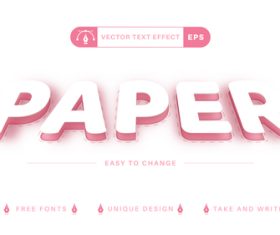 Paper editable text effect vector