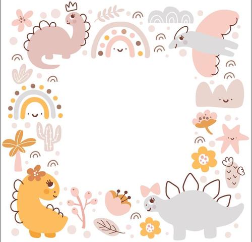 Plant and animal frame creative vector free download