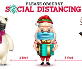 Please observe social distancing vector