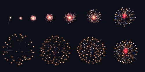 Realistic firework animation vector