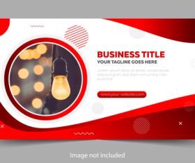 Red business cover template for facebook vector