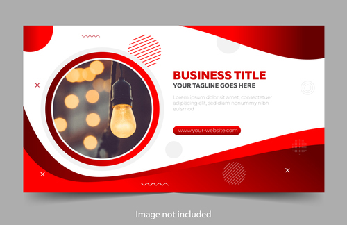 Red business cover template for facebook vector