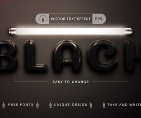 Solid black font vector text effect