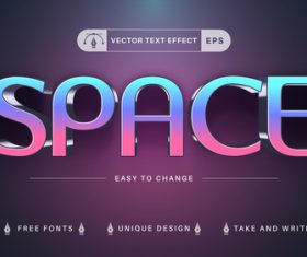Space editable text effect vector