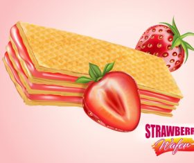 Strawberry Wafers Advertising Vector
