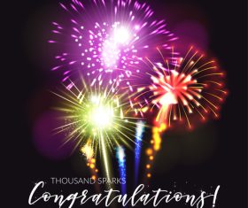 Thousand sparks congratulations vector