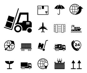 Transport icon set vector