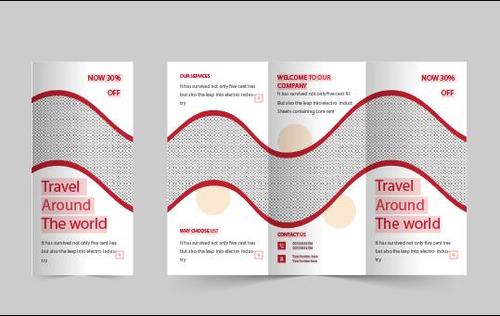 Travel agency tri fold brochure vector