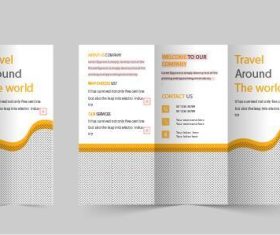 Travel trifold brochure template vector