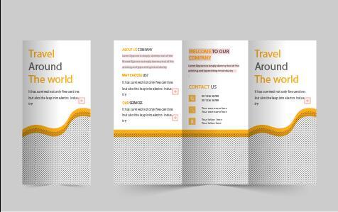 Travel trifold brochure template vector