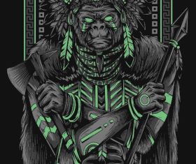 Tribal warrior vector