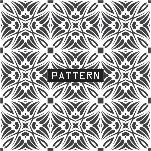 Unique seamless design pattern black and white vector