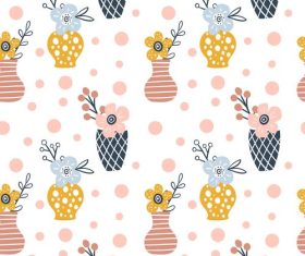 Various vases seamless background vector