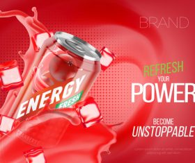 Vector of energy drink advertising banner