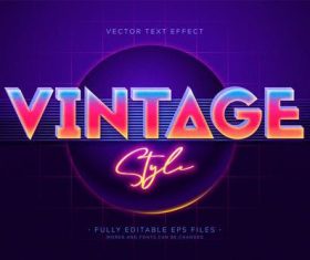 Vintage text effect vector