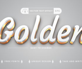 White gold font vector text effect
