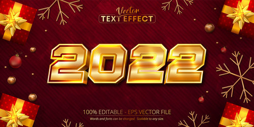 2022 3d editable text style effect vector