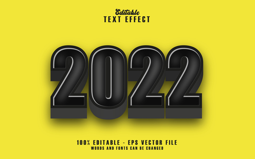 2022 text effect in vector