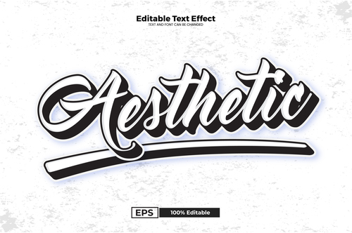 Aestheticeditable text style effect vector