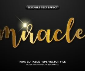 Artistic golden font editable text effect vector