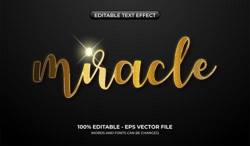 Artistic golden font editable text effect vector