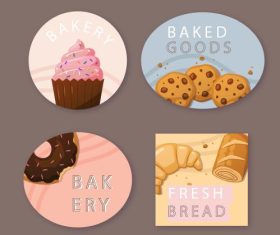 Bakery label set vector