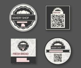 Bakery shop label set vector