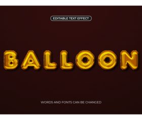 Balloon editable text effect vector