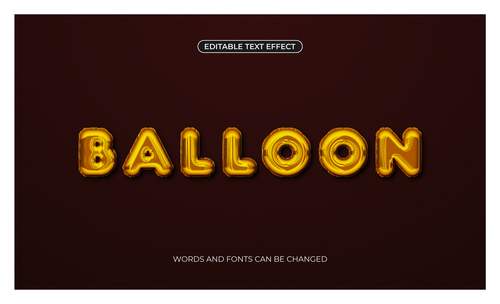 Balloon editable text effect vector