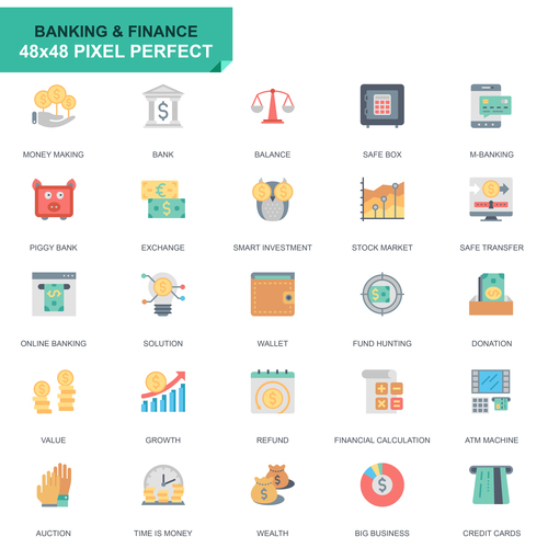 Banking pixel perfect icon vector