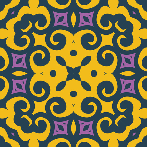 Beautiful damask tiles seamless pattern vector