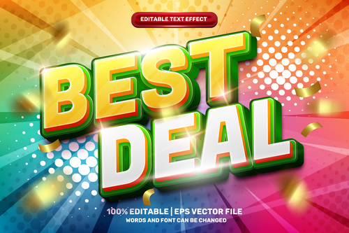 Best deal hype modern 3d editable text effect vector