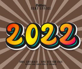 Brown background 2022 text effect in vector