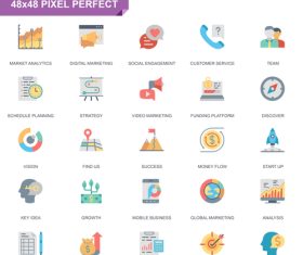 Business marketing icons collection vector