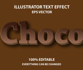 Choco vector text effect