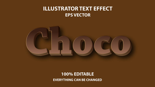 Choco vector text effect