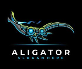 Colorful robot aligator logo design vector