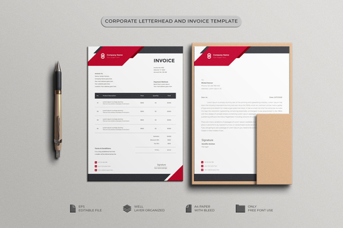 Corporate Invoice designs vector