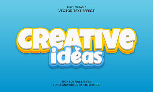 Creative ideas fully editable vector text effect