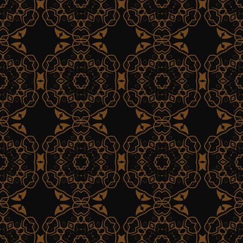 Dark tone floral seamless pattern vector