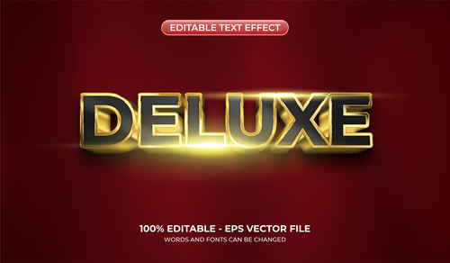 Deluxe editable text effect vector